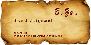Brand Zsigmond névjegykártya