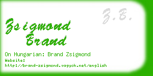 zsigmond brand business card